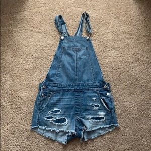 american eagle xs overall shorts